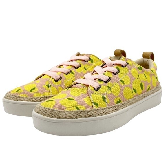 Spenco Malibu Lace Summer Platform Sneaker Bokeh Blush & Yellow Women’s Size 10 - Picture 5 of 16